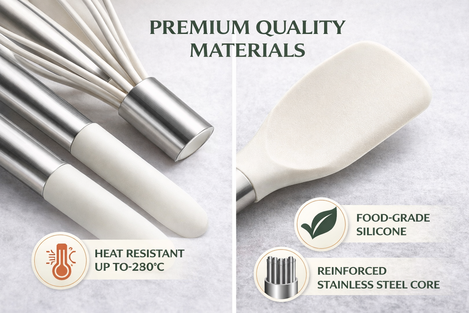 COSYLICA Premium Silicone Kitchen Utensil Set – 9 Piece